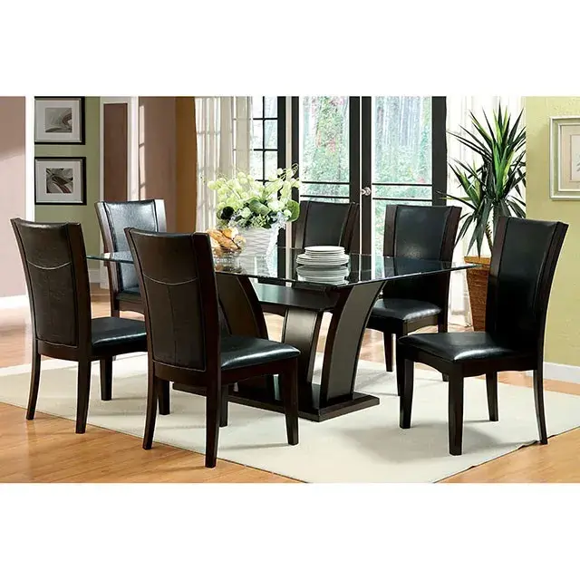 Contemporary Brown Cherry Dining Set — Dining Table, view 2
