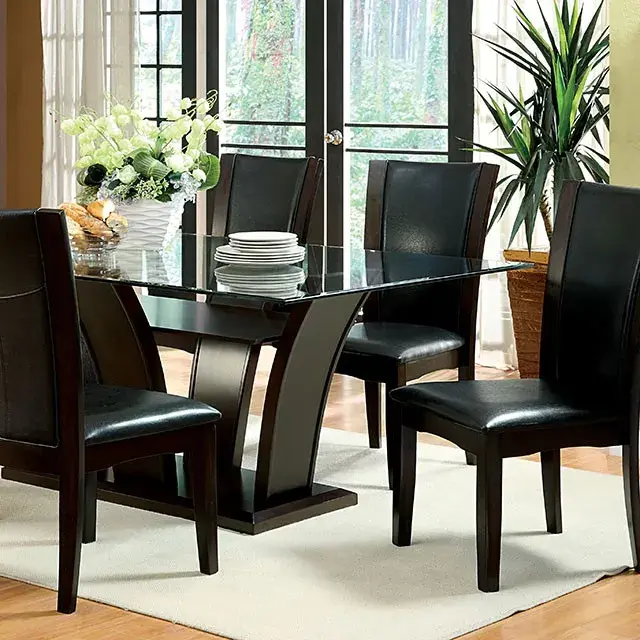 Contemporary Brown Cherry Dining Set — Dining Table, view 3