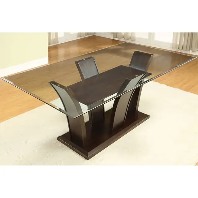 Contemporary Brown Cherry Dining Set — Dining Table, view 4