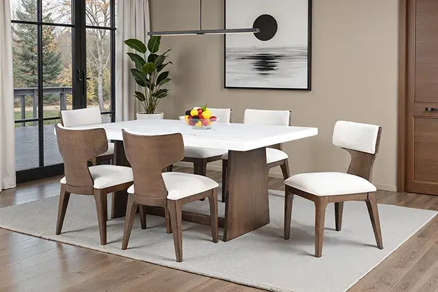 Contemporary Brown Dining Set — Dining Table, view 2