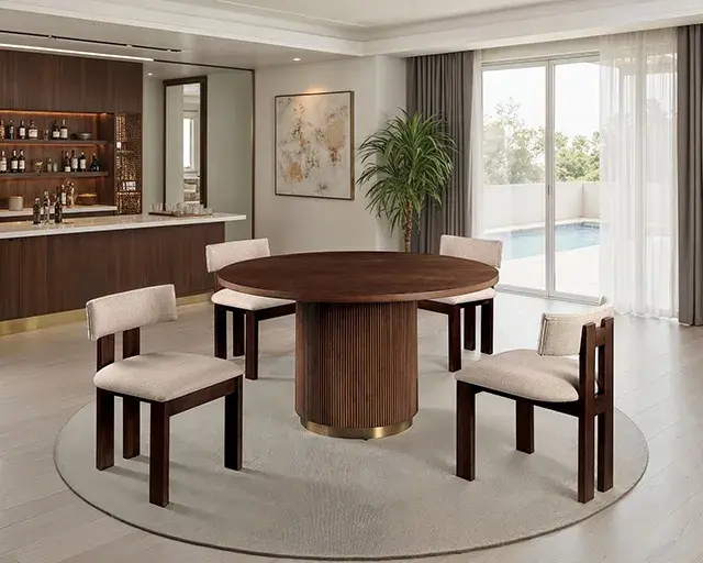 Contemporary Brown Dining Set (Frascone) — Dining Table, view 3