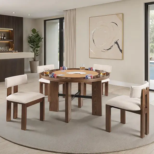 Contemporary Brown Dining Set (Gaetani) — Dining Table, view 2