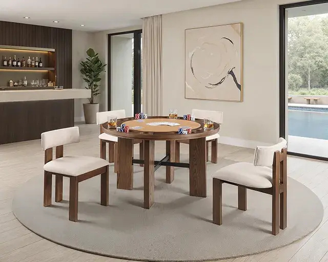 Contemporary Brown Dining Set (Gaetani) — Dining Table, view 3