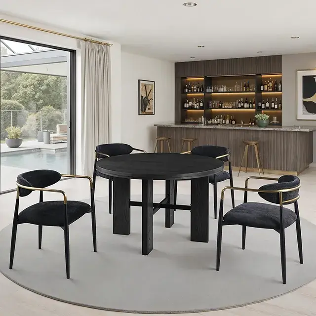 Contemporary Brown Dining Set (Gaetani) — Dining Table, view 6