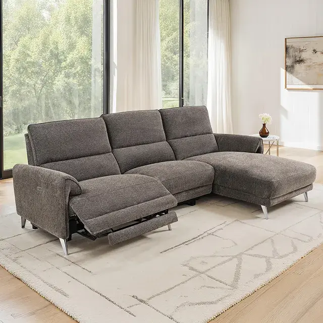 Contemporary Brown Power Reclining Sectional — Sofa, main view