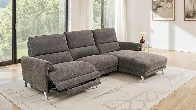 Contemporary Brown Power Reclining Sectional — Sofa, view 2