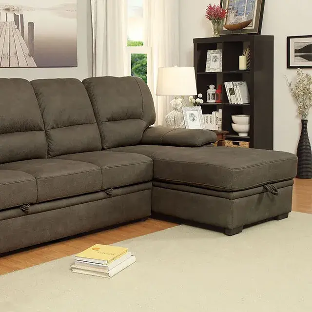 Contemporary Brown Sectional Sofa — Sofa, view 2