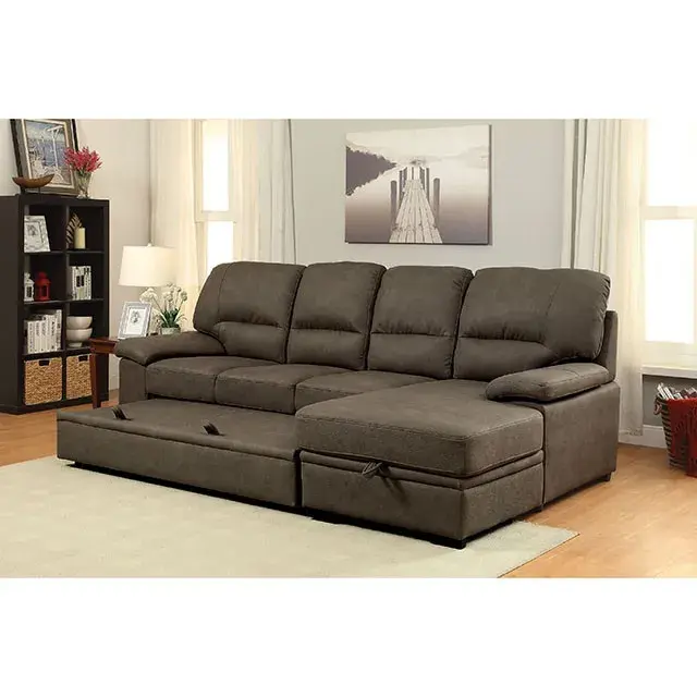 Contemporary Brown Sectional Sofa — Sofa, main view