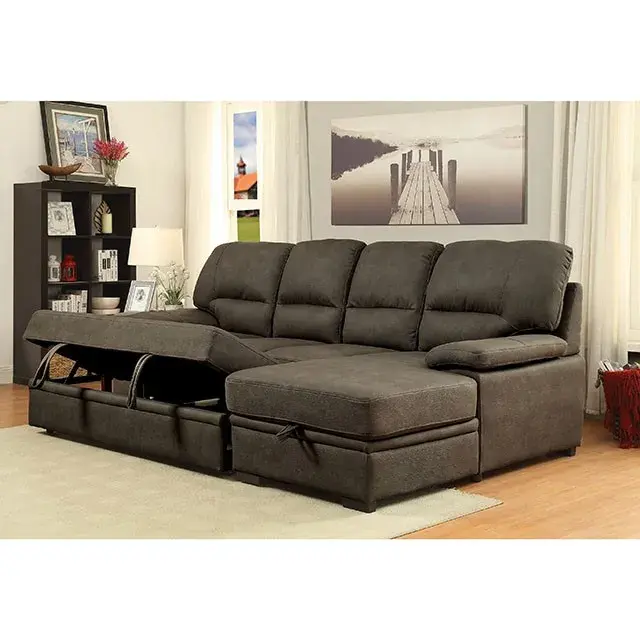 Contemporary Brown Sectional Sofa — Sofa, view 4