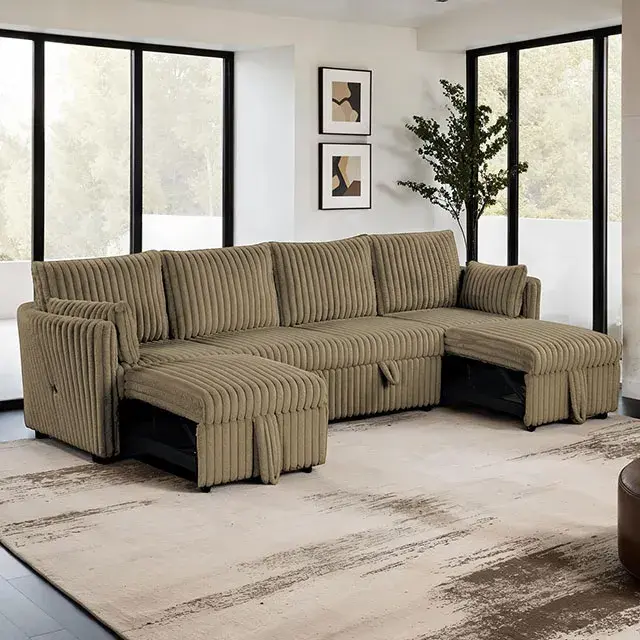 Contemporary Brown Sectional Sofa (Denholme) — Sofa, view 2