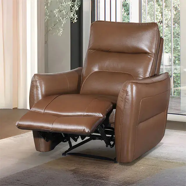 Contemporary Caramel Brown Power Reclining Loveseat — Sofa, view 4