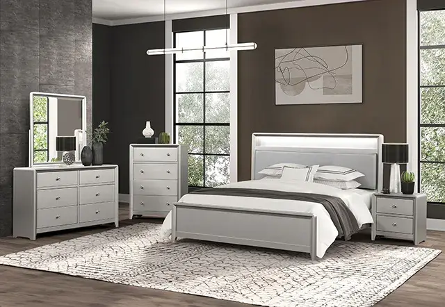 Contemporary Champagne Nightstand — Nightstand, main view