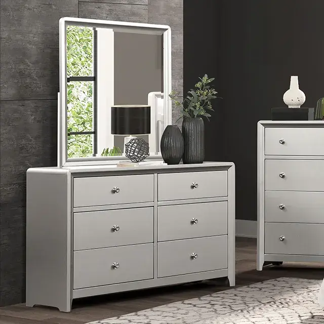 Contemporary Champagne Nightstand — Nightstand, view 4