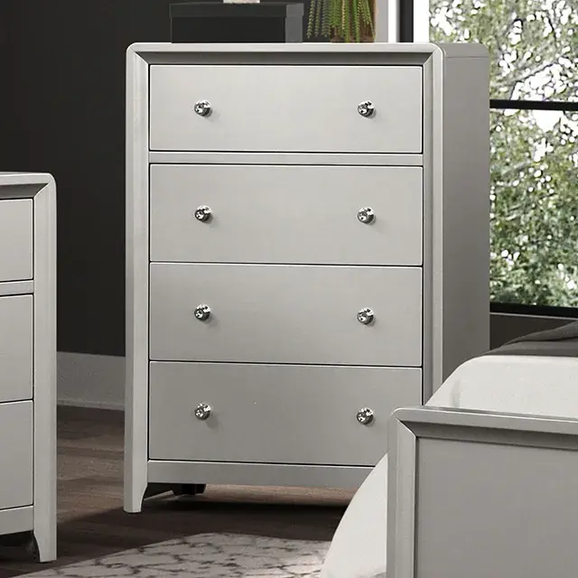 Contemporary Champagne Nightstand — Nightstand, view 6