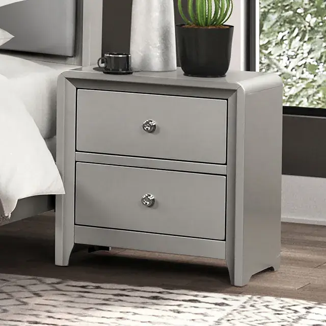 Contemporary Champagne Nightstand — Nightstand, view 7