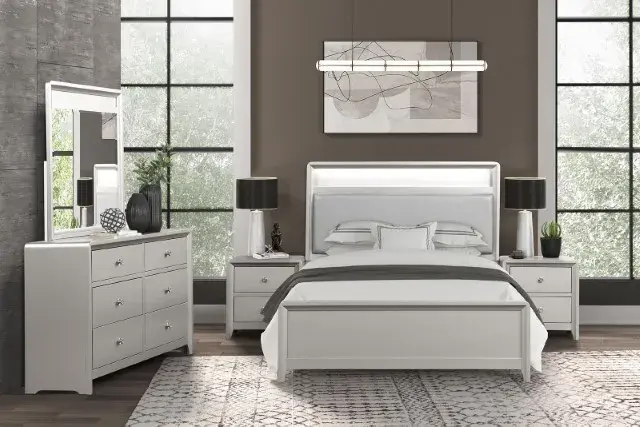 Contemporary Champagne Queen Bedroom Set — Bed Frame, view 2