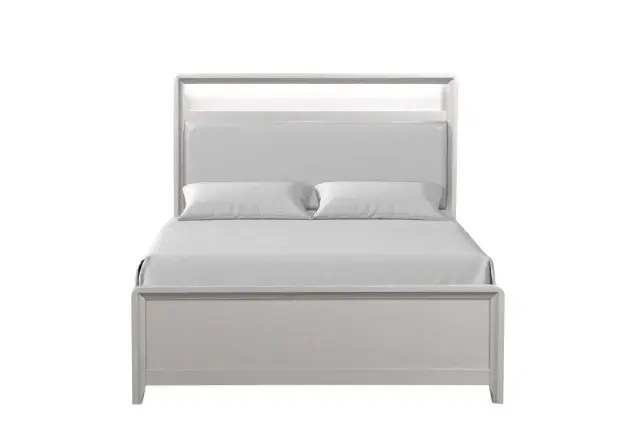 Contemporary Champagne Queen Bedroom Set — Bed Frame, view 4