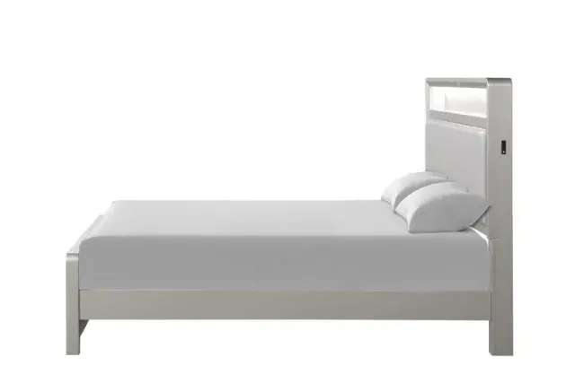 Contemporary Champagne Queen Bedroom Set — Bed Frame, view 5
