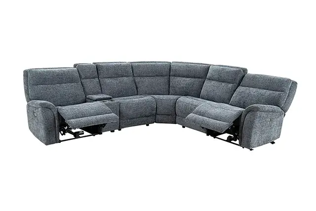 Contemporary Charcoal Gray Power Reclining Sectional — Sofa, view 2