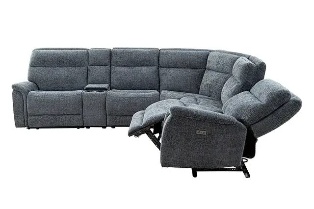 Contemporary Charcoal Gray Power Reclining Sectional — Sofa, view 5