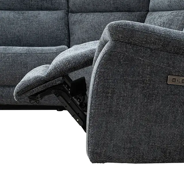 Contemporary Charcoal Gray Power Reclining Sectional — Sofa, view 6