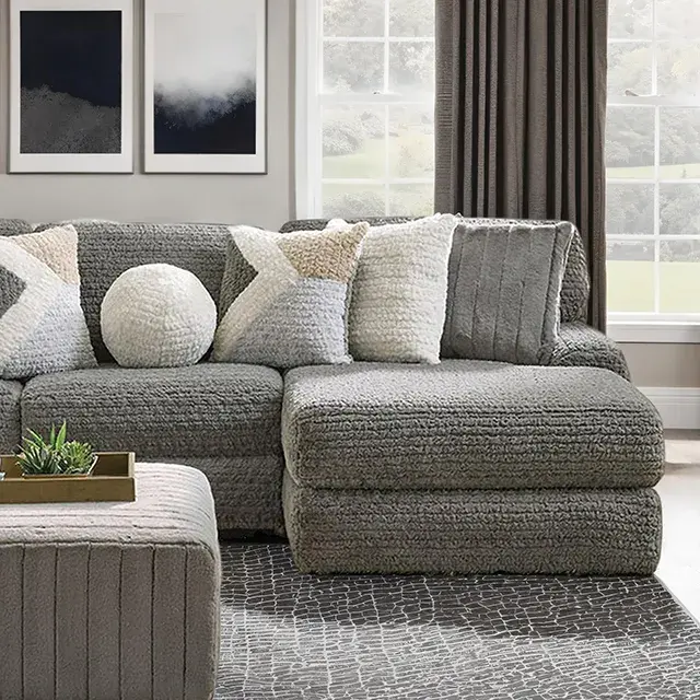 Contemporary Charcoal Sectional Sofa — Sofa, main view