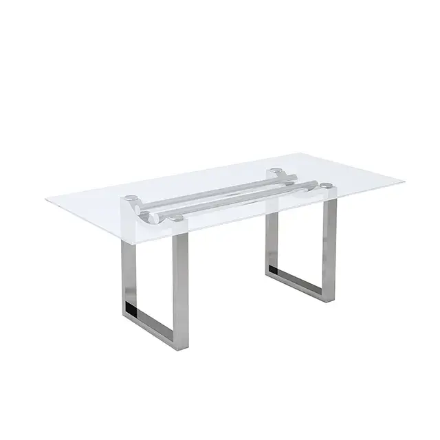 Contemporary Chrome Dining Set — Dining Table, view 3
