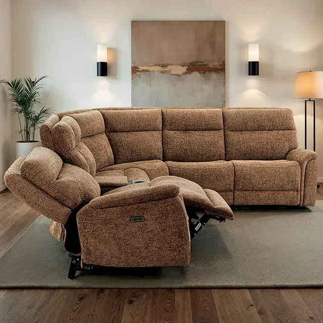 Contemporary Cypress Brown Power Reclining Sectional — Sofa, view 3