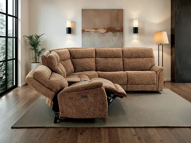 Contemporary Cypress Brown Power Reclining Sectional — Sofa, view 4