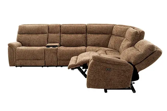 Contemporary Cypress Brown Power Reclining Sectional — Sofa, view 5
