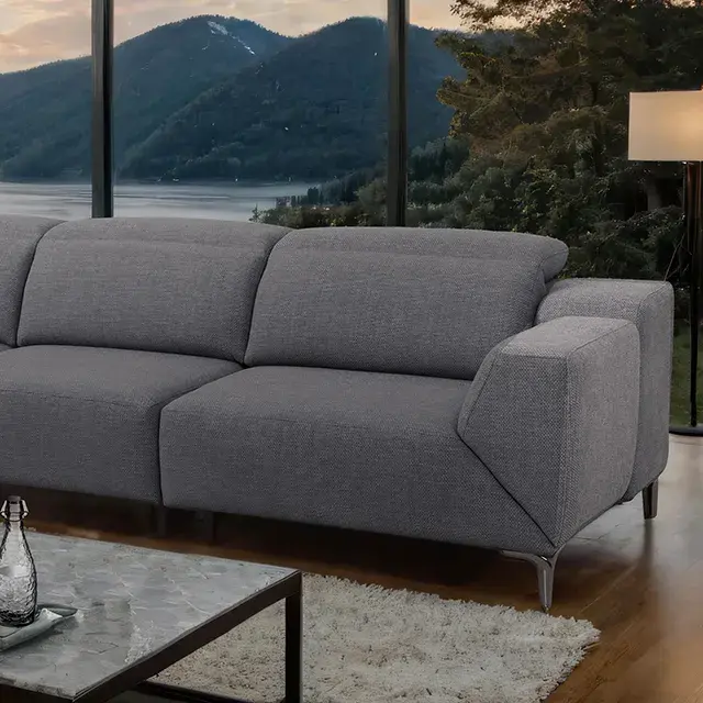 Contemporary Dark Gray Power Reclining Sectional — Sofa, main view