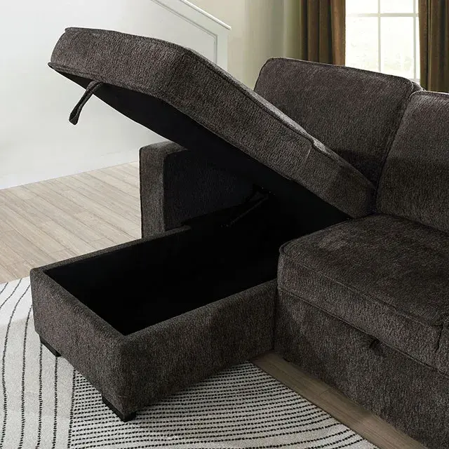 Contemporary Dark Gray Sectional Sofa — Sofa, view 2