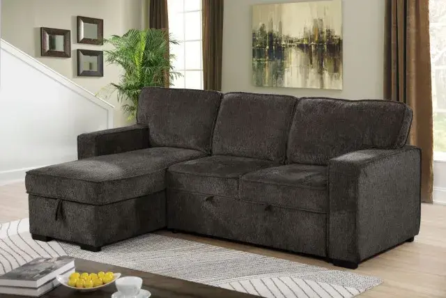 Contemporary Dark Gray Sectional Sofa — Sofa, view 5