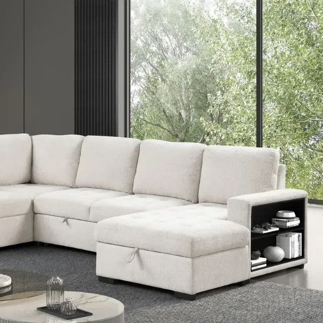 Contemporary Dark Gray Sectional Sofa (Stockwell) — Sofa, main view