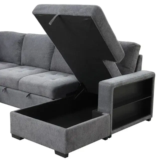 Contemporary Dark Gray Sectional Sofa (Stockwell) — Sofa, view 2