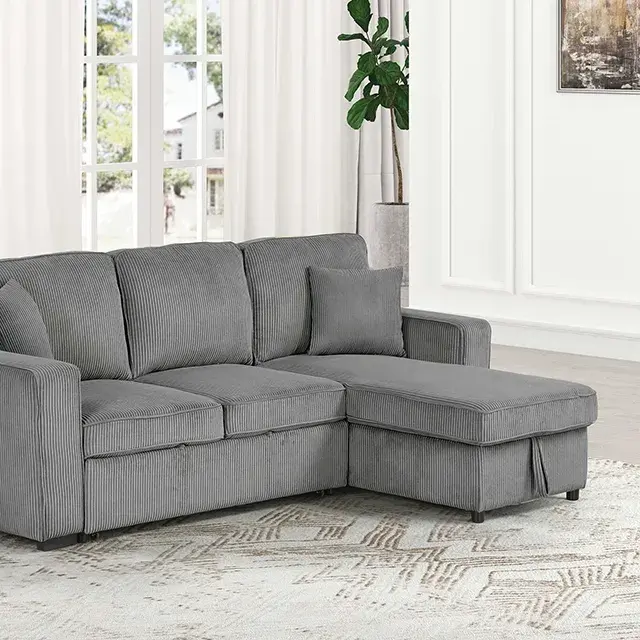 Contemporary Dark Gray Sectional Sofa (Yves) — Sofa, view 3