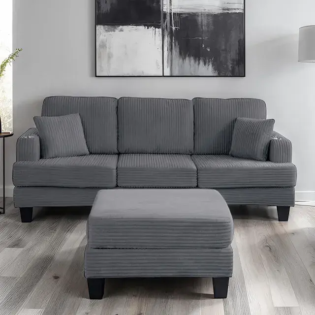 Contemporary Dark Gray Sofa — Sofa, view 4