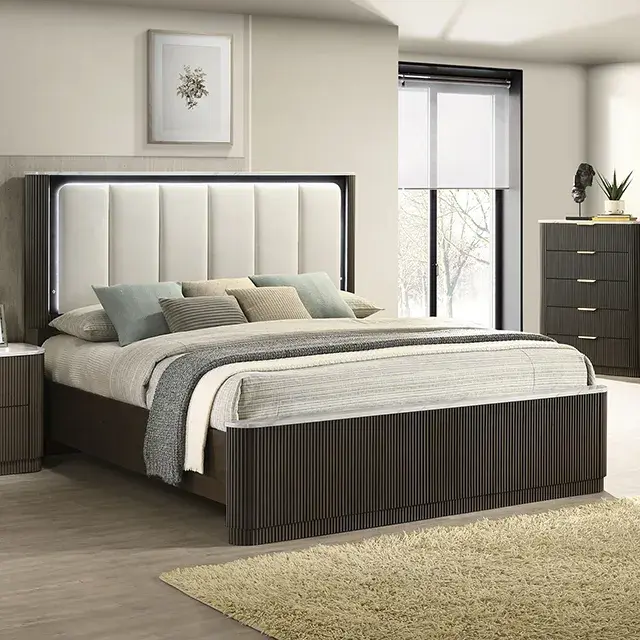 Contemporary Dark Walnut Bedroom Set — Bed Frame, main view