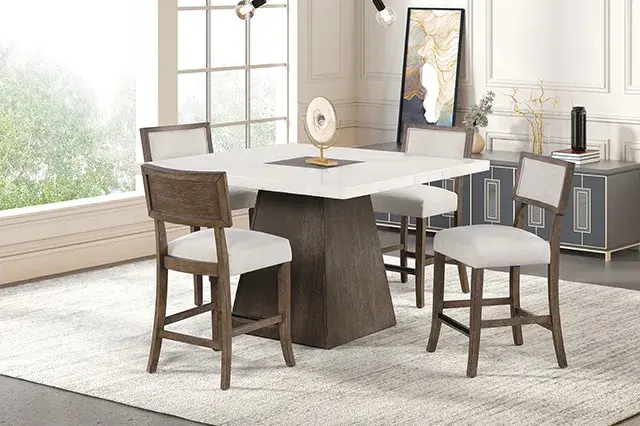 Contemporary Dark Walnut Dining Set — Dining Table, view 7