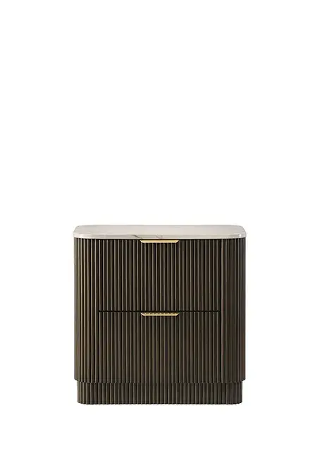 Contemporary Dark Walnut Nightstand — Nightstand, view 2