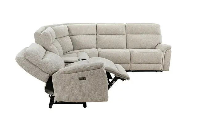 Contemporary Dove Gray Power Reclining Sectional — Sofa, view 2