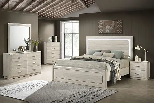 Contemporary Dusty Gray Nightstand — Nightstand, main view
