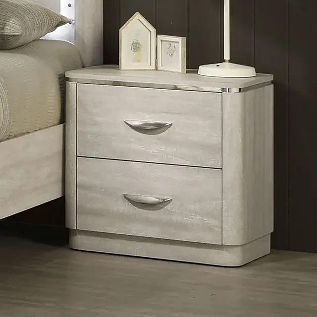 Contemporary Dusty Gray Nightstand — Nightstand, view 2