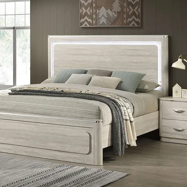 Contemporary Dusty Gray Queen Bedroom Set — Bed Frame, main view