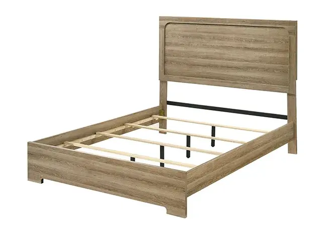 Contemporary Dusty Oak Bedroom Set — Bed Frame, view 3