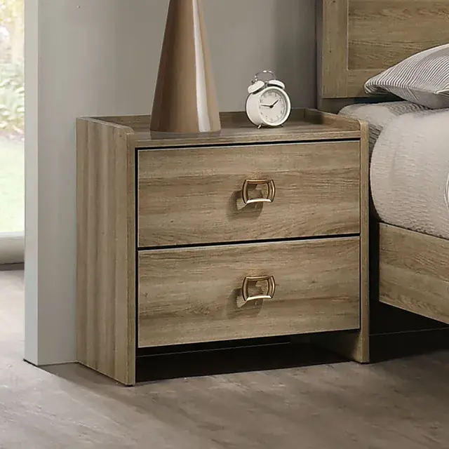 Contemporary Dusty Oak Nightstand — Nightstand, view 2