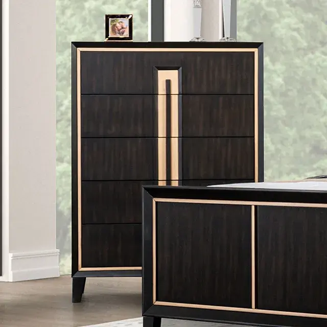 Contemporary Espresso Nightstand — Nightstand, view 6