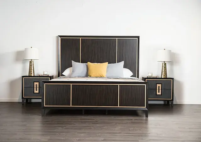 Contemporary Espresso Queen Bedroom Set — Bed Frame, view 3