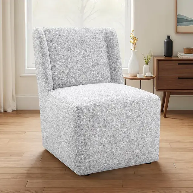 Contemporary Feather Gray Accent Chair — Lounge Chair, main view