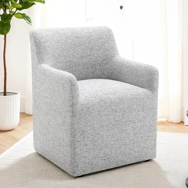 Contemporary Feather Gray Accent Chair (Fico) — Lounge Chair, main view